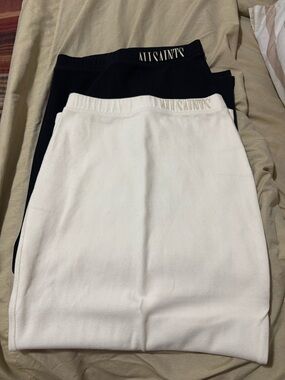 All Saints Women's Jaime White & Black Knit Pencil Skirts